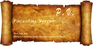 Paczolay Verner névjegykártya